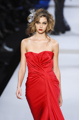 Important Spring 2008 Christian Dior by John Galliano Runway Look 53 Black Silk Strapless Dress