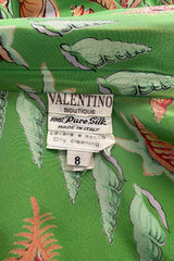 Chic Spring 1974 Valentino by the Original Mr. Valentinop Green Silk Shell Print Top & Head Scarf