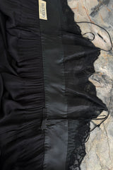 Beautiful 1990s Original Valentino Haute Couture Black Silk Dress w Handmade Lace Detailing