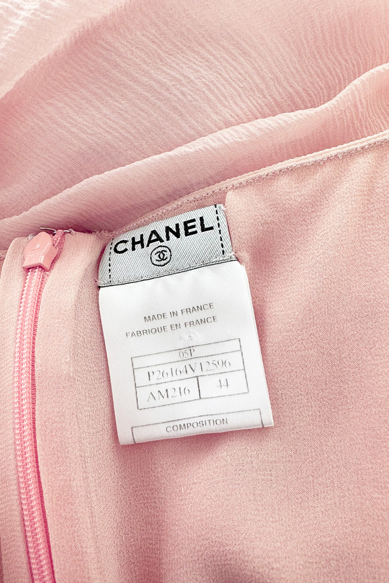 Spring 2005 Chanel by Karl Lagerfeld Runway Softest Pale Pink Floating Silk Chiffon Dress
