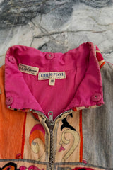 Documented Spring 1968 Emilio Pucci Pink Floral Screened Hooded Terrycloth Beach Cover Up or Dress
