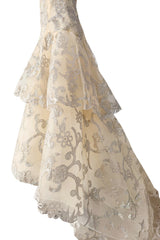 Dreamy Pre-Fall 2015 Oscar de la Renta Look 36 Metallic Gold Applique & Ivory Net Dress