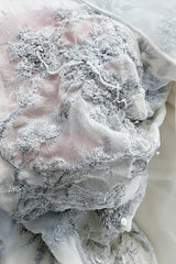 Fall 2003 Alexander McQueen 'Scanners" Runway Look 55 Silk Dress w Silver Sequins & Hand Embroidery