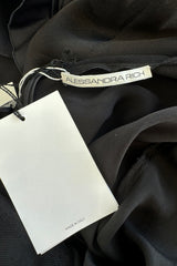 Prettiest Fall 2019 Alessandra Rich Black Version of Runway Look 46 Bias Cut Silk & Sequin Lace Dress