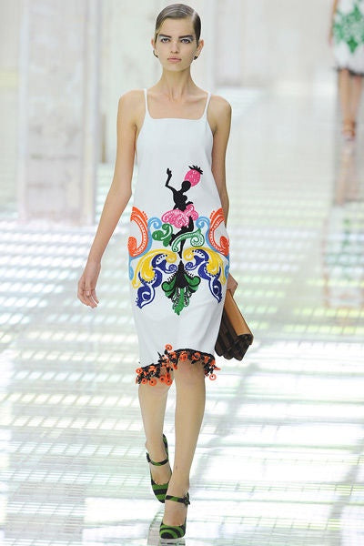 Exceptional Spring 2011 Prada by Miucci Prada Runway Look 27 & Ad Campaign Embroidered & Beaded White Dress