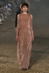 Cruise 2026 Christian Dior by Maria Grazia Chiuri Runway Look 55 Cut Velvet Silk Chiffon Dress