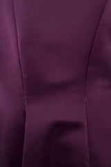 Fall 2002 Oscar de la Renta Runway Look 50 Deep Purple Silk Dress w Hand Applied Patchwork