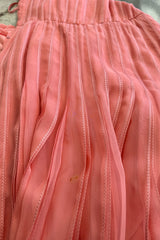 Chanel 1975-76 Haute Couture Top Stiched Pink with Belt - 13.5" W