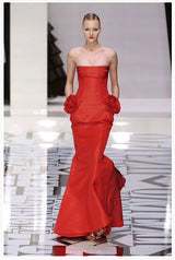 Modern Valentino by Pierpaolo Piccioli Homage to the Fall 2004 Runway Look 53 Strapless Red Silk Dress