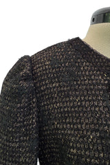 Extraordinary Rare Fall 2016 Dolce & Gabbana Alta Moda Couture Gold Tweed & Lace Covered Jacket & Skirt Suit Set