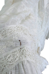 Spring 2018 Etro by Veronica Etro Runway Look 3 White Cotton Gauze Dress w Embroidery & Sequins