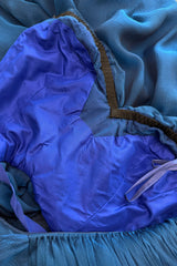 Prettiest Spring 1990 Oscar De La Renta Deep Sapphire Blue Silk Chiffon Strapless Dress w Matching Cape