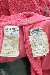 Rare & Extraordinary Spring 1994 Chanel by Karl Lagerfeld Runway Pink Suit w Corded Detail
