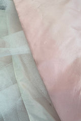 Rare 1986 Fabrice Simon Couture Off Shoulder Beaded Black Dress w Pastel Pink Lower Skirts