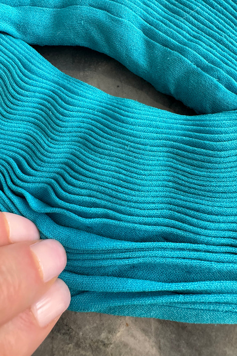 Exceptional Spring 1974 Madame Gres Haute Couture Unlabeled Documented Blue Silk Jersey Skirt & Top