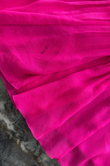 Prettiest circa Spring 1978 Christian Dior by Marc Bohan Pink Silk Chiffon Dress w Ribbon Detailing