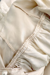 Incredibly Rare Fall 1979 Chloe by Karl Lagerfeld Couture Runway Ivory Chiffon & Lace Dress w pearl Details