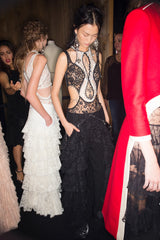 Exquisite Spring 2016 Alexander McQueen by Sarah Burton Runway Look 34 Black & White Lace Cut Out Dress