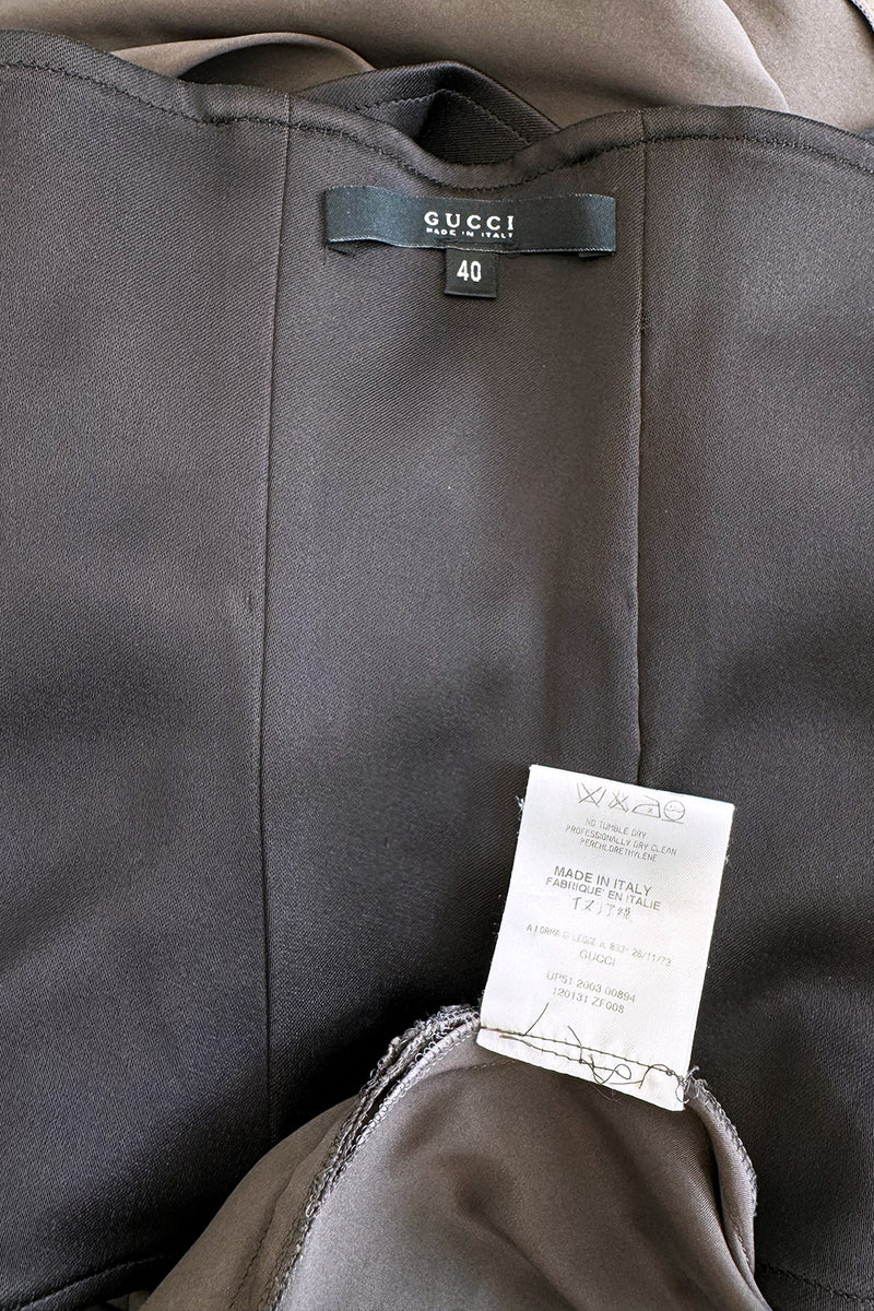 Important Fall 2003 Gucci by Tom Ford Runway Look 10 Stretch Silk Dress w Black Corset Waist Cincher Belt