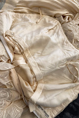 Dreamy Spring 1984 Emanuel Ungaro Haute Couture Runway Ivory Applique Lace & Silk Dress