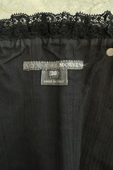 Exceptional Fall 2002 Alexander McQueen Runway Look 44 Corset Mini Dress w Leather Details