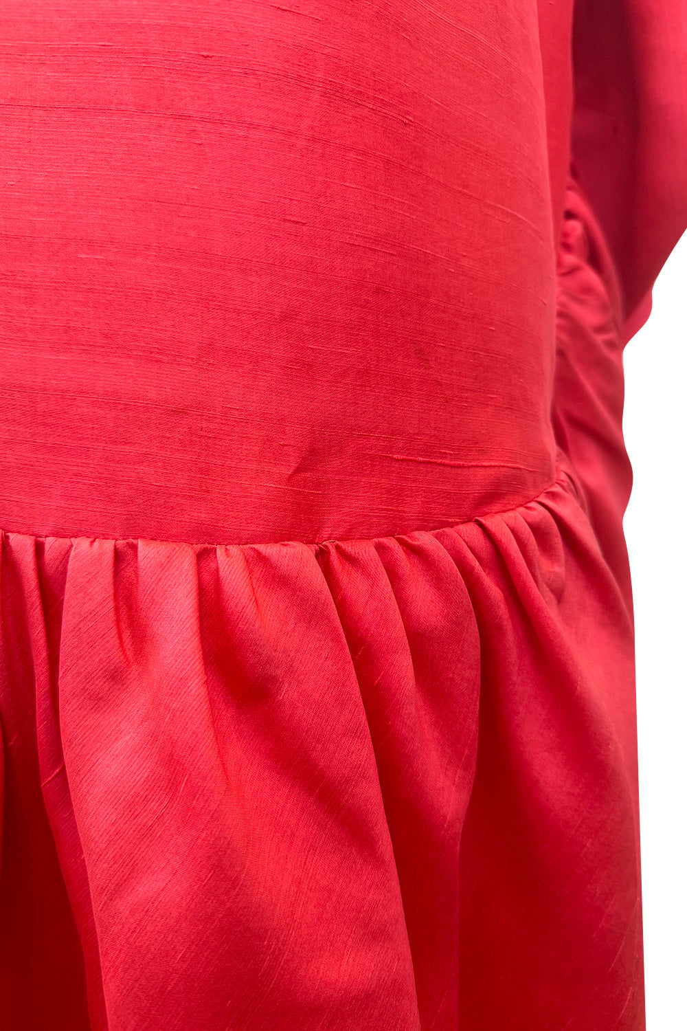 Prettiest 1970s Loris Azzaro Red Silk Gazaar One Shoulder