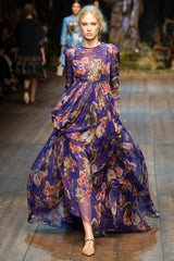 Well Documented Fall 2014 Dolce & Gabbana Runway Look 17 Woodland Creature Silk Chiffon Dress