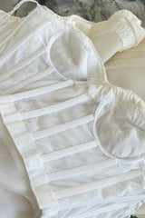 Dreamy Fall 2007 Oscar de la Renta Silk Organza Strapless Wedding Dress w Silk Ribbon Embellishment Detailing