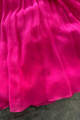 Prettiest circa Spring 1978 Christian Dior by Marc Bohan Pink Silk Chiffon Dress w Ribbon Detailing