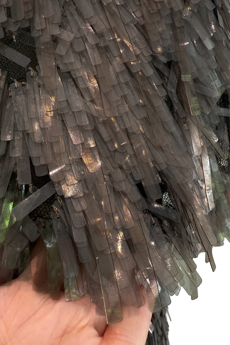 Incredible Fall 2010 Gucci by Frida Giannini Runway Look 45 Strapless Dress Covered w Pailettes & Matching Capelet