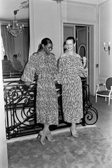 Spring 1977 Christian Dior by Marc Bohan Runway Striped Silk Chiffon Elastic Shoulder Caftan Dress