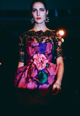 Exuberant Spring 1988 Christian Lacroix Luxe Demi-Couture Runway & Documented Strapless Floral Mini Dress