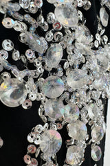 Incredible 1960s Adolfo Black Silk Chiffon One Shoulder Dress w Extensive Hand Bead & Sequin Detailing