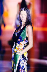 Very Rare Spring 1993 Versace by Gianna Versace Runway & Lookbook 'Miami Collection' Floral Print Silk Vest