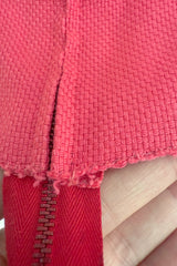 1950s Unlabeled Lanvin-Castillo Couture Elaborate Gold Beaded Pink Waffle Weave Top & Skirt