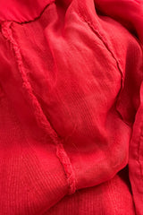 Phenomenal Fall 2011 Alexandre Vauthier Haute Couture Runway Look Hand Beaded Red Silk Chiffon Dress