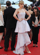 Outstanding 2014 Christian Dior by Raf Simons Strapless Palest Soft Pink Dress w Tiered Skirting