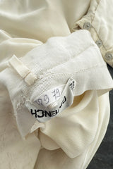 Spring 1990 Hubert de Givenchy Haute Couture Runway Ivory Silk Dress w Gold Metal Detailing