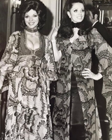 Well Documented Spring 1970 Unlabeled Thea Porter Green Butterfly Print Silk Chiffon Dress