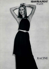 Well Documented Fall 1975 Yves Saint Laurent Brown Silk Jersey w Gold Strap Backless Dress