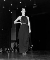 Well Documented Fall 1975 Yves Saint Laurent Brown Silk Jersey w Gold Strap Backless Dress