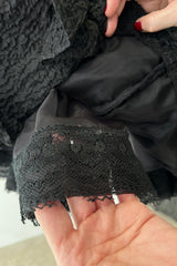 Exceptional Spring 1988 Christian Lacroix Demi-Couture Luxe Label Black Pouf Dress w Attached Shoulder Piece