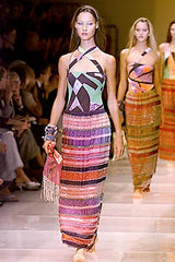 Exceptional Spring 2000 Giorgio Armani Runway Hand Beaded Silk Skirt & Silk Chiffon Top Set