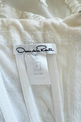 Dreamy Fall 2007 Oscar de la Renta Silk Organza Strapless Wedding Dress w Silk Ribbon Embellishment Detailing