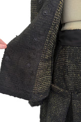 Extraordinary Rare Fall 2016 Dolce & Gabbana Alta Moda Couture Gold Tweed & Lace Covered Jacket & Skirt Suit Set