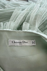 Spectacular Cruise 2009 Christian Dior by John Galliano Soft Pastel Blue-Green Ruffle Dress w Beading