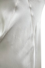 Iconic Spring 2006 Roberto Cavalli Front Plung & Open Back Heavily Detailed w Rhinestone Bias Cut Ivory Silk Dress