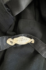 Extraordinary Winter 1954 Cristobal Balenciaga Haute Couture Strapless Black Silk Dress w Lace Bodice