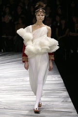 Extraordinary Fall 2008 Alexander McQueen 'The Girl Who Lived in the Tree' Black Silk Chiffon Trained Corset Dress