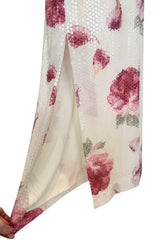 Spring 2001 Balmain by Oscar de la Renta Silk Floral Jacket, Skirt & Bandeau Dress Set Covered in Iridescent Sequins